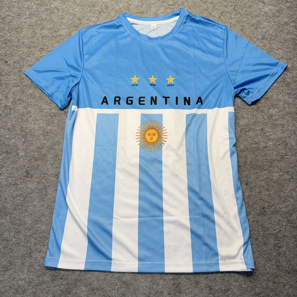 Argentina Other - Argentina Fan Soccer Jersey Men M World Cup 2022 Polyester Blue White Striped